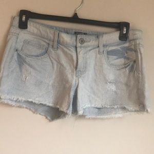 Mossimo blue and white striped shorts